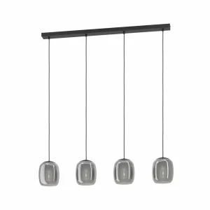 Best Sale EGLO Suspension Ciampino, noir, à 4 lampes