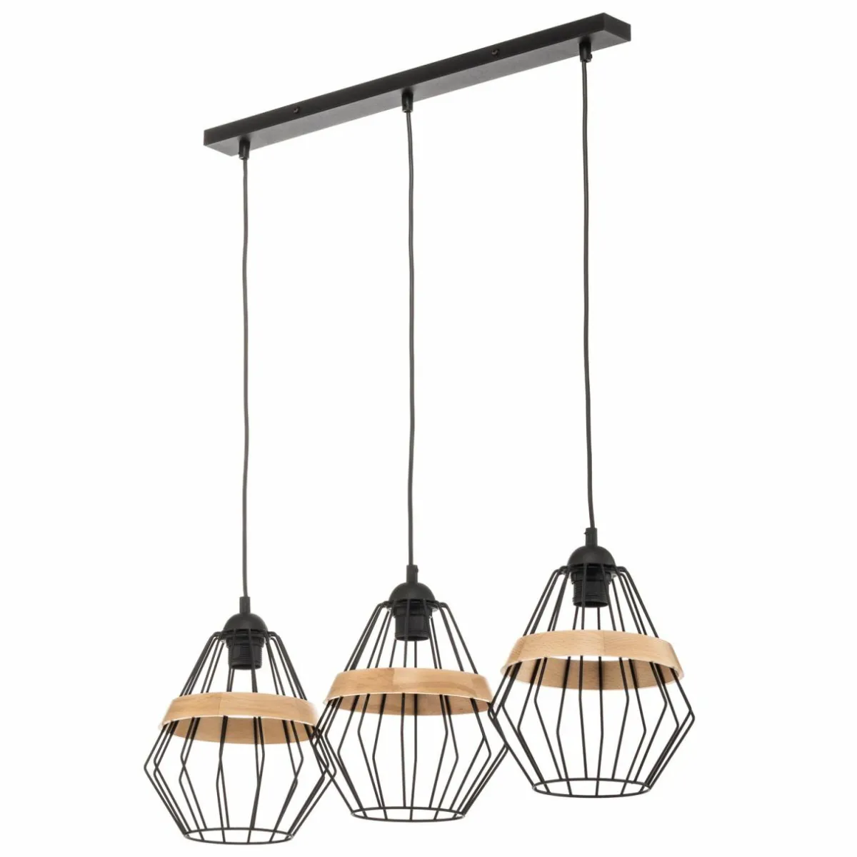 suspension_cliff__abatjour_cage_avec_bande_bois_1.webp Flash Sale Eko-Light Suspension Cliff, 3 abat-jour cage avec bande bois