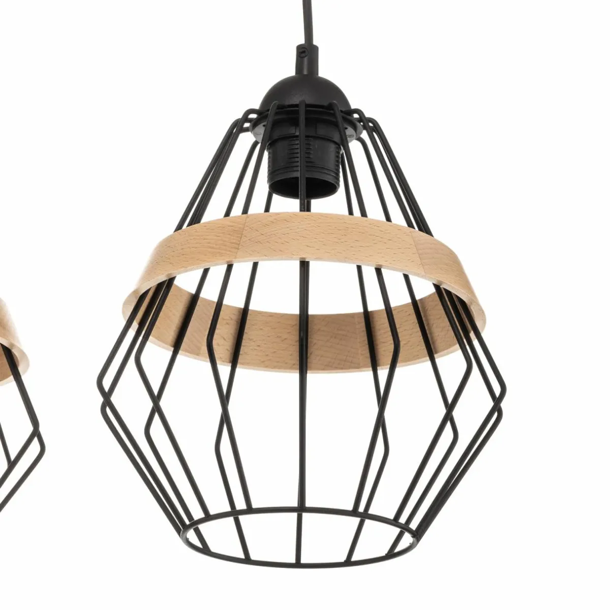 suspension_cliff__abatjour_cage_avec_bande_bois_2.webp Flash Sale Eko-Light Suspension Cliff, 3 abat-jour cage avec bande bois