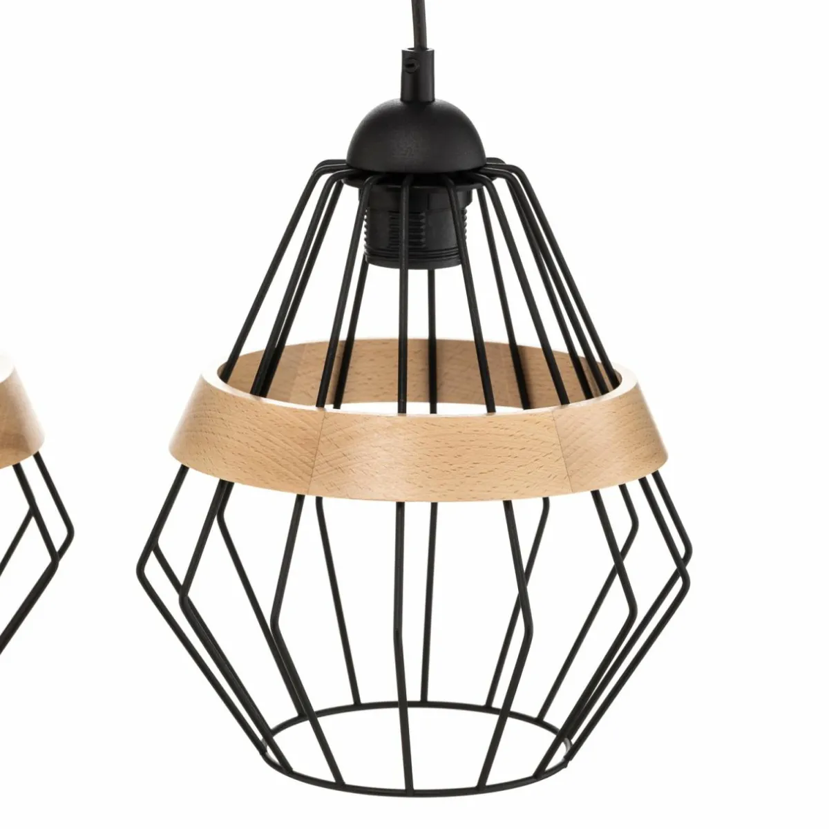 suspension_cliff__abatjour_cage_avec_bande_bois_4.webp Flash Sale Eko-Light Suspension Cliff, 3 abat-jour cage avec bande bois