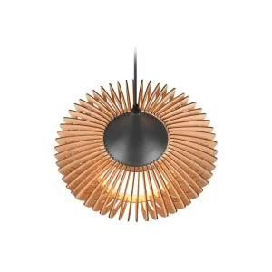 Cheap Trio Lighting Suspension Colino en lamelles de bois, bois clair