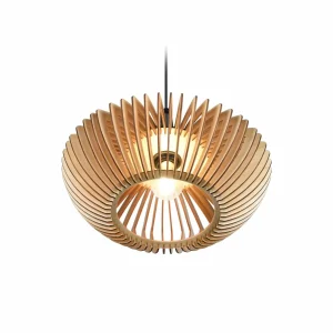 Cheap Trio Lighting Suspension Colino en lamelles de bois, bois clair