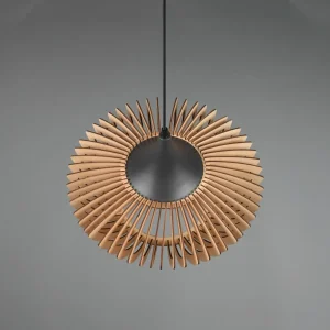 Cheap Trio Lighting Suspension Colino en lamelles de bois, bois clair