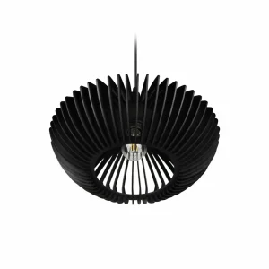 Discount Trio Lighting Suspension Colino en lamelles de bois, noire