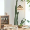 Shop Globo Suspension Colly abat-jour treillis bambou, Ø30cm