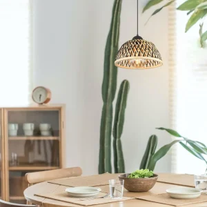 Shop Globo Suspension Colly abat-jour treillis bambou, Ø30cm