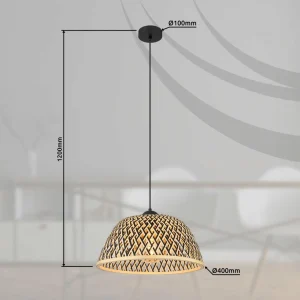 Clearance Globo Suspension Colly abat-jour treillis bambou, Ø40cm