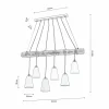 Cheap BRITOP Suspension Como, à 6 lampes, noyer