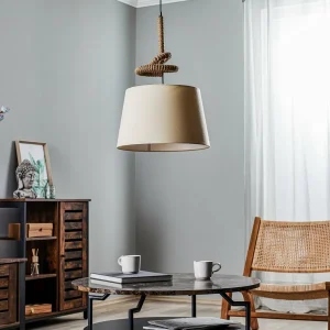 Cheap ONLI Suspension Corda avec abat-jour en tissu Nœud de corde