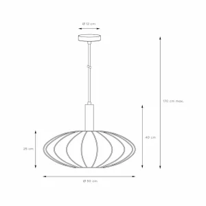 Best Lucide Suspension Corina, noir, Ø 50 cm, E27