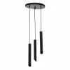Fashion Eko-Light Suspension Corte, noire, à 3 lampes, ronde