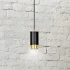 Sale EMIBIG LIGHTING Suspension courte Kumo, noire/dorée 1 lampe