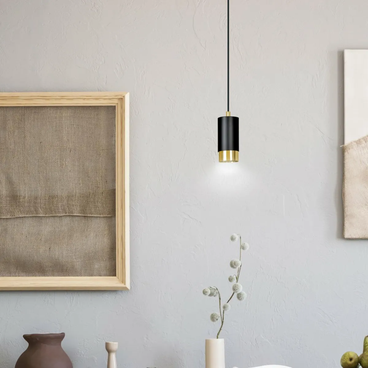 suspension_courte_kumo_noiredore__lampe_2.webp Sale EMIBIG LIGHTING Suspension courte Kumo, noire/dorée 1 lampe