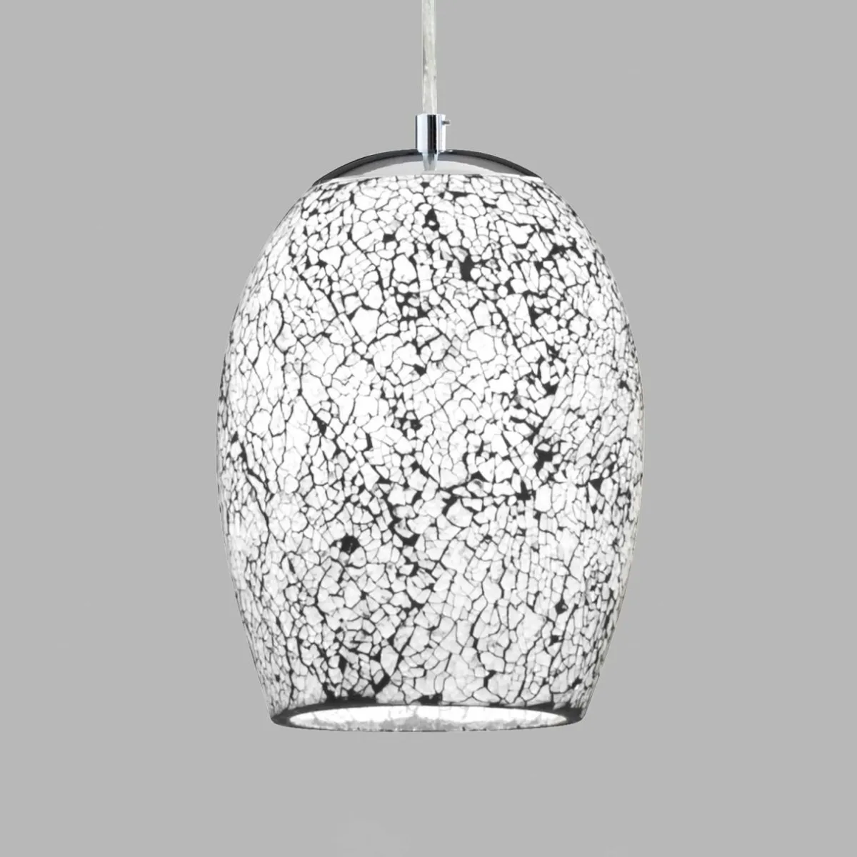 suspension_crackle_chrome_et_blanche_2.webp Shop Searchlight Suspension Crackle chromée et blanche