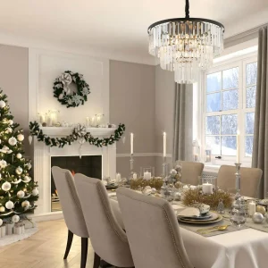 New Nowodvorski Lighting Suspension Cristal, transparent/noir, Ø 56 cm