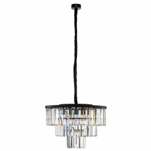 New Nowodvorski Lighting Suspension Cristal, transparent/noir, Ø 56 cm