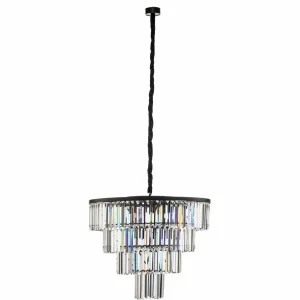 Hot Nowodvorski Lighting Suspension Cristal, transparent/noir, Ø 71 cm