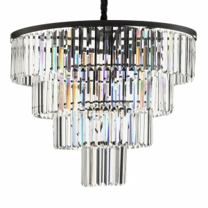 Hot Nowodvorski Lighting Suspension Cristal, transparent/noir, Ø 71 cm