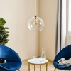 Store TK Lighting Suspension Cubus, blanc, verre, Ø 30 cm, E27