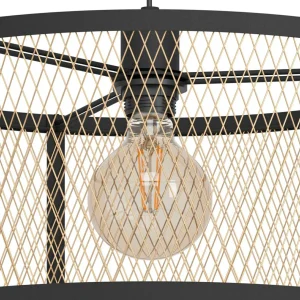 Best Sale EGLO Suspension Dellow, Ø 45 cm, noir/laiton, acier