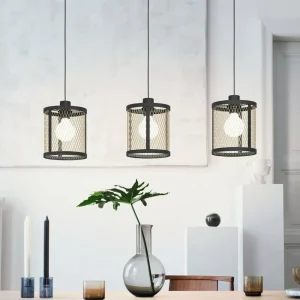 Discount EGLO Suspension Dellow, longueur 88 cm, noir/laiton, à 3 lampes