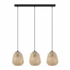 New EGLO Suspension Dembleby à 3 lampes, naturel