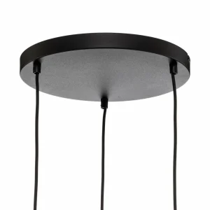 Sale TK Lighting Suspension Devi, ambrée, à 3 lampes, ronde