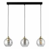 Clearance TK Lighting Suspension Devi, transparente à 3 lampes linéaire