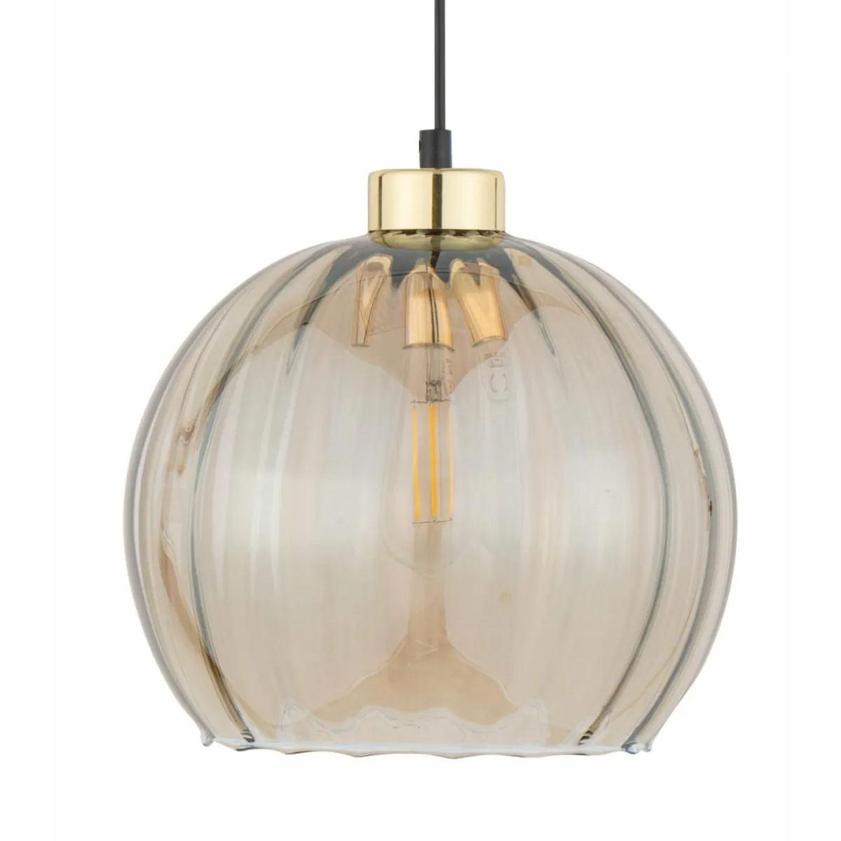 suspension_devi_verre_ambre___lampe__cm_1.webp Store TK Lighting Suspension Devi, verre, ambre, à 1 lampe, Ø 25cm