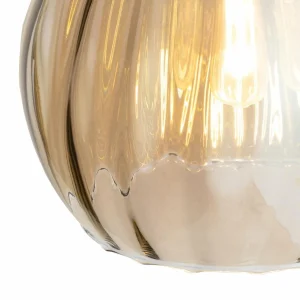 Store TK Lighting Suspension Devi, verre, ambre, à 1 lampe, Ø 25cm