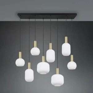 Shop Trio Lighting Suspension Diva, à 8 lampes, laiton, opale, métal, verre
