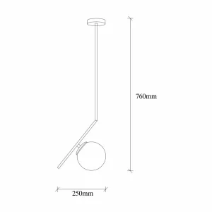 Best Sale Opviq Suspension Dolunay 143-AV, noir, un abat-jour en verre