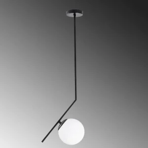 Best Sale Opviq Suspension Dolunay 143-AV, noir, un abat-jour en verre
