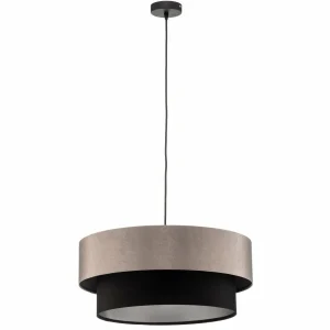 Hot Maco Design Suspension Dorina, argent/noir Ø 50cm