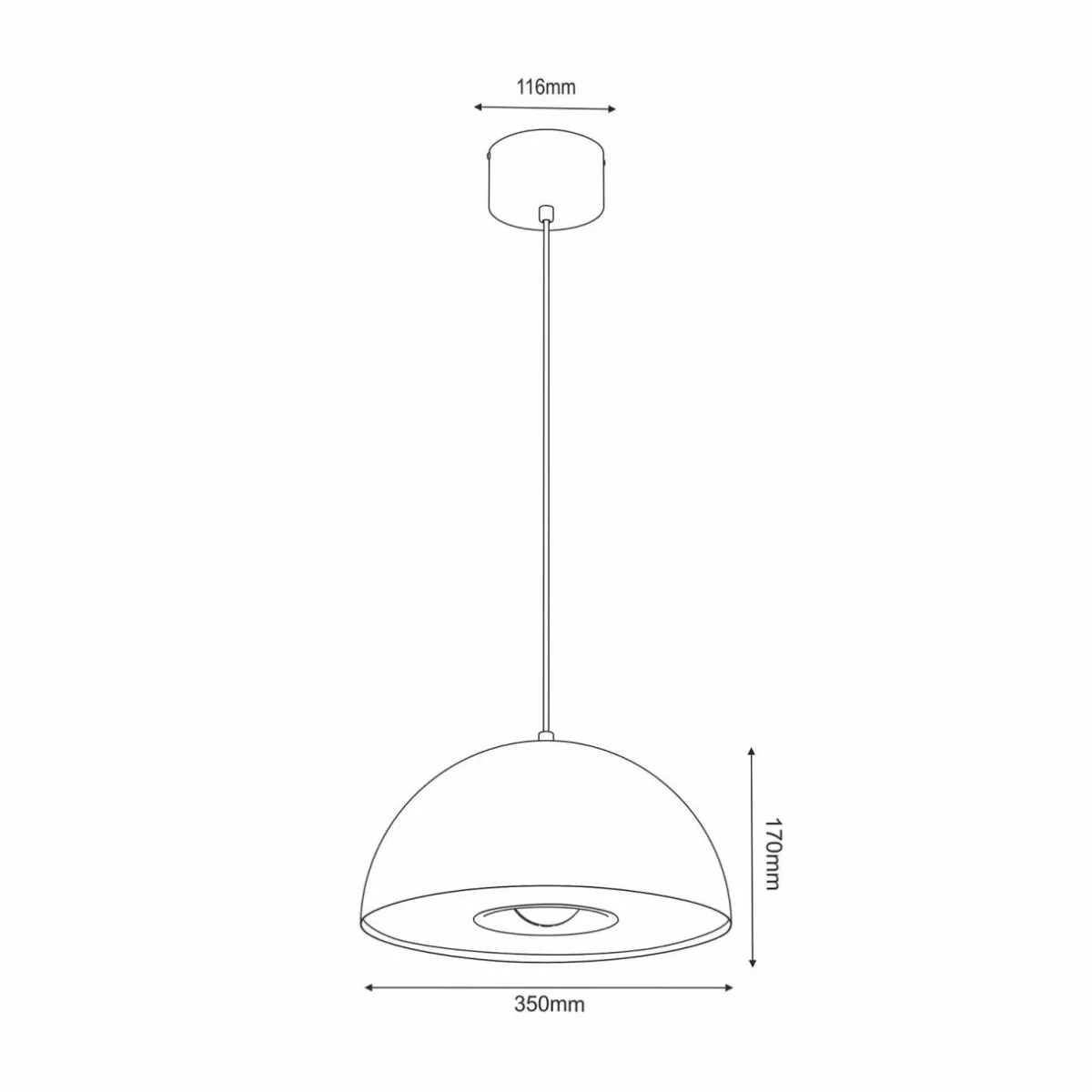 Cheap Luminex Suspension Drew en noir avec décor en bois