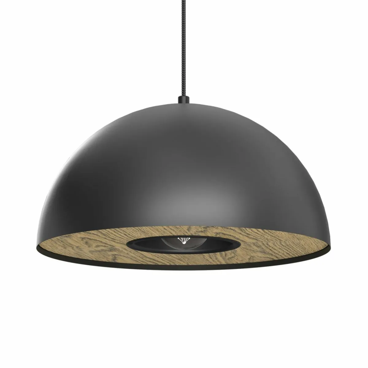 Cheap Luminex Suspension Drew en noir avec décor en bois