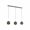 Sale Argon Suspension Dulce, gris fumé/noir, verre, 3 lampes