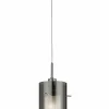 Outlet Searchlight Suspension Duo 2 verre fumé/chromé longue 3 lampes