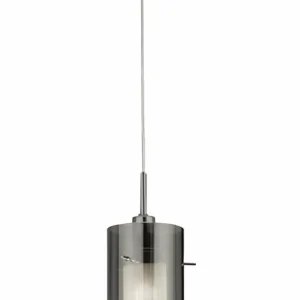 Outlet Searchlight Suspension Duo 2 verre fumé/chromé longue 3 lampes