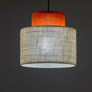 Shop TK Lighting Suspension Duo, abat-jour en jute, brun rouille/brun naturel, Ø 20 cm