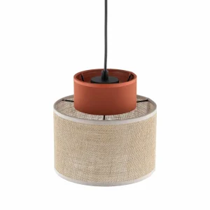 Shop TK Lighting Suspension Duo, abat-jour en jute, brun rouille/brun naturel, Ø 20 cm