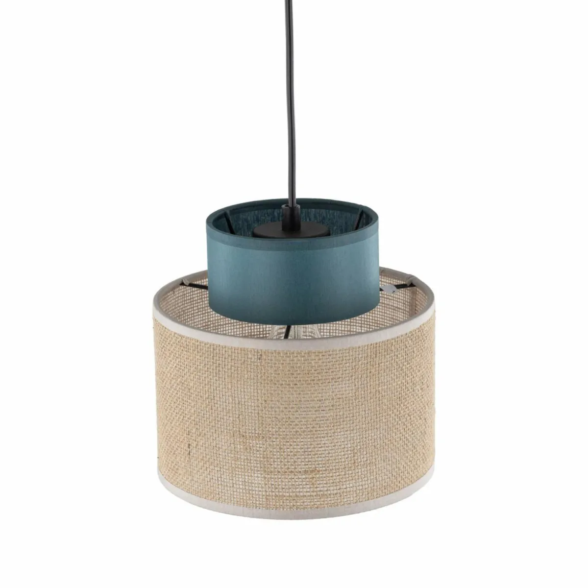 suspension_duo_abatjour_en_jute_ptrolebrun_naturel___cm_3-1.webp Best Sale TK Lighting Suspension Duo, abat-jour en jute, pétrole/brun naturel, Ø 20 cm