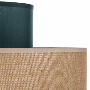 Flash Sale TK Lighting Suspension Duo, abat-jour en jute, pétrole/brun naturel, Ø 38 cm