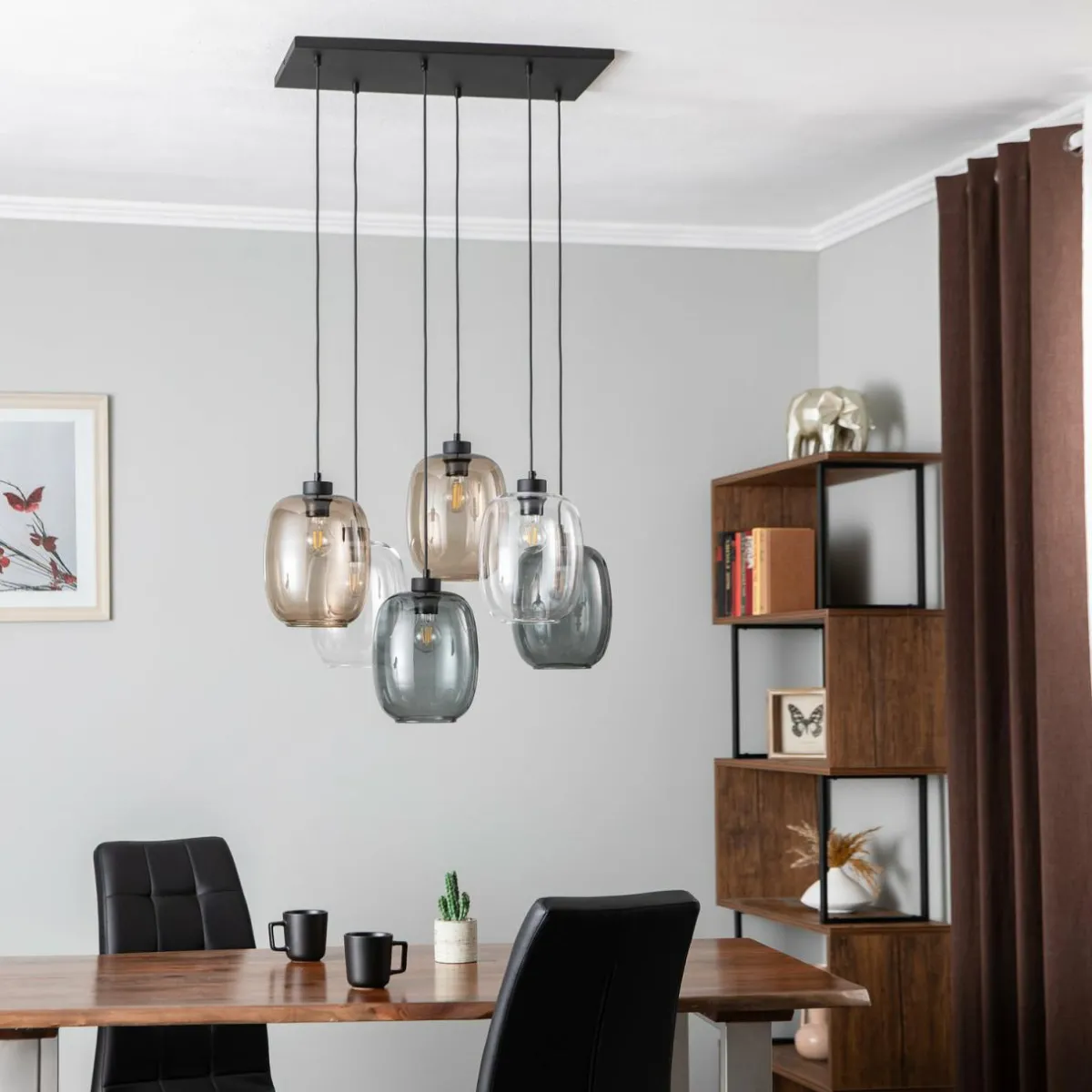 suspension_elio_verre_marronclairgris__lampes_rectangle_0.webp Fashion TK Lighting Suspension Elio, verre, marron/clair/gris, 6 lampes rectangle