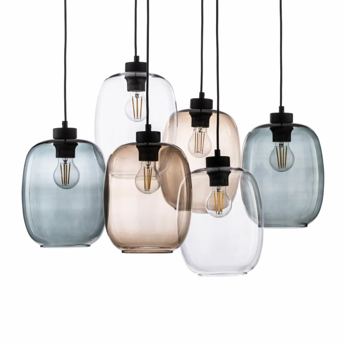 suspension_elio_verre_marronclairgris__lampes_rectangle_2.webp Fashion TK Lighting Suspension Elio, verre, marron/clair/gris, 6 lampes rectangle
