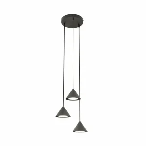 Discount EMIBIG LIGHTING Suspension Elit, 3 lampes, Ø 20 cm, noir, métal, GX53