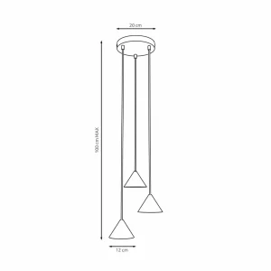 Discount EMIBIG LIGHTING Suspension Elit, 3 lampes, Ø 20 cm, noir, métal, GX53