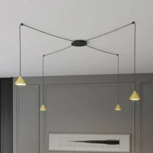 Online EMIBIG LIGHTING Suspension Elit Spider, 4 lampes, doré, métal