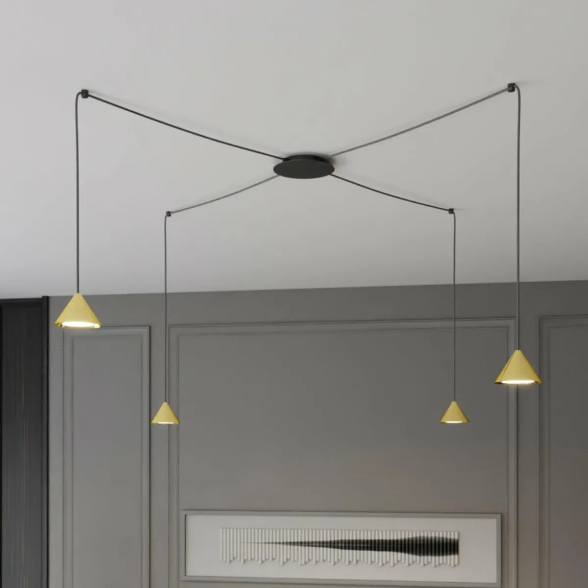 suspension_elit_spider__lampes_dor_mtal_1.webp Online EMIBIG LIGHTING Suspension Elit Spider, 4 lampes, doré, métal