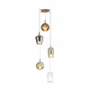 Best Sale Mantra Iluminación Suspension Elsa, verre, 5 lampes, bronze, transparent, chrome, cuivre